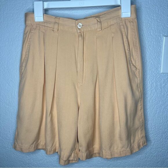 Vintage Tommy Bahama Orange Sherbert Pleated Silk Women’s Shorts Size 10 - Picture 2 of 14